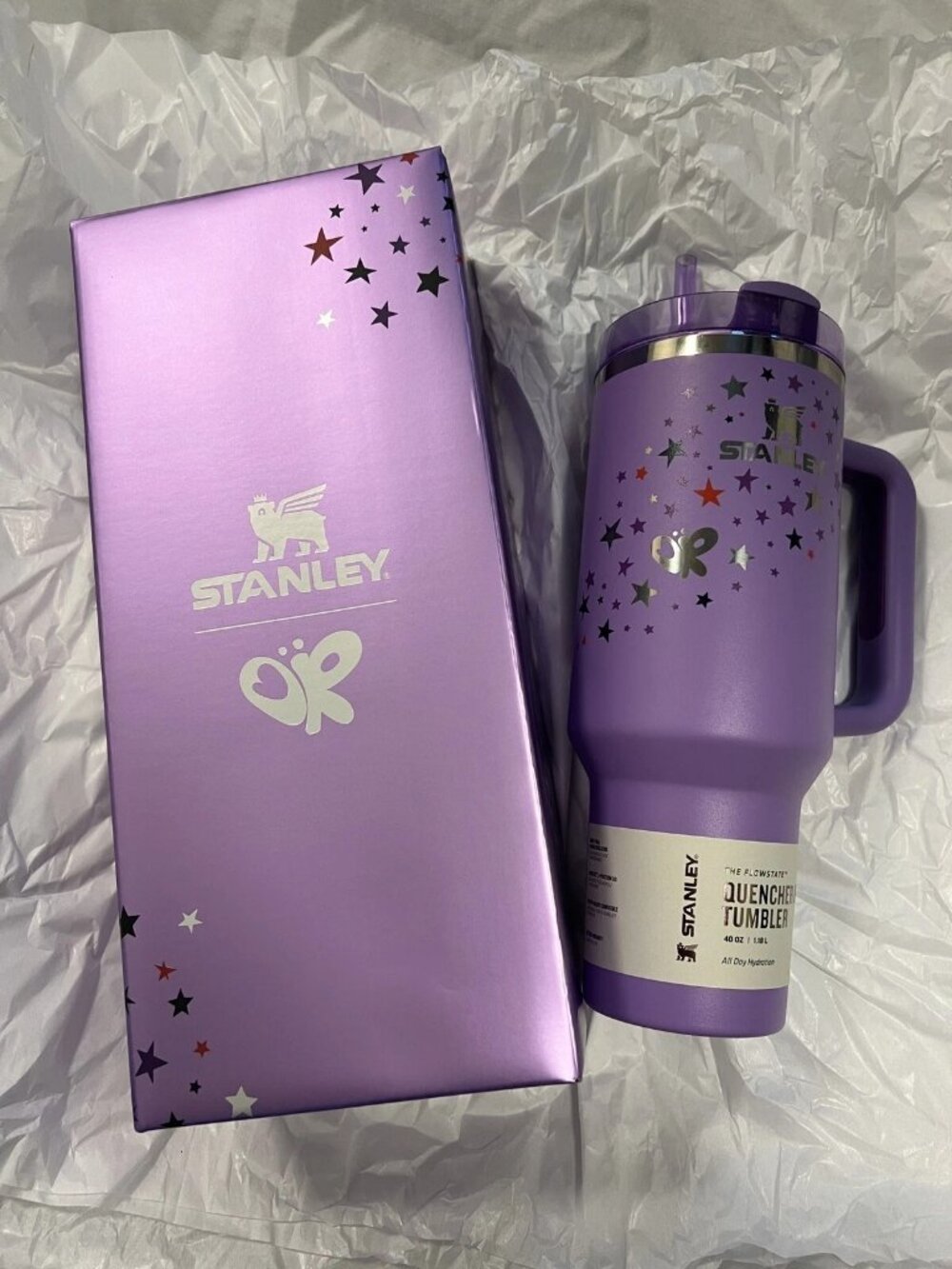 2024 Stanley 40oz Purple Tumbler w/ Stars – Limited Edition